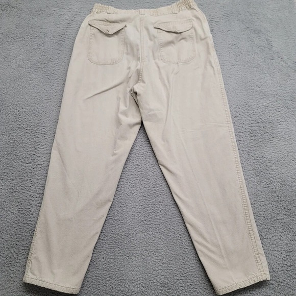 L.L.Bean Pants Womens 16 Tan Vintage Flannel Lined Pathfinder Straight Pockets - Picture 4 of 12